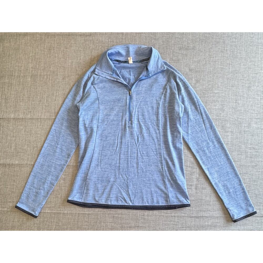 Under Armour Women’s HeatGear Run 1/4 Zip Pullover Size M Blue Space Dye Fitted